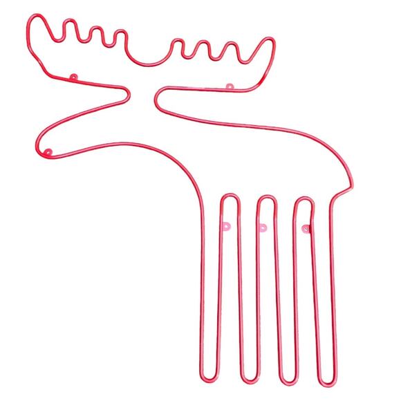Vintage 1999 Ikea Moose Kapstok Sprallig Coat Rack Red Wire Wall Hanging Modern - Picture 1 of 3